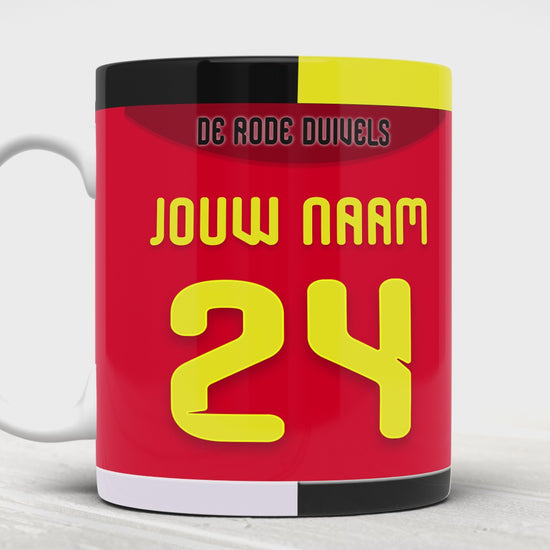 Belgisch Voetbal Elftal Voetbal Mok Met Eigen Naam Bestellen WK 2026