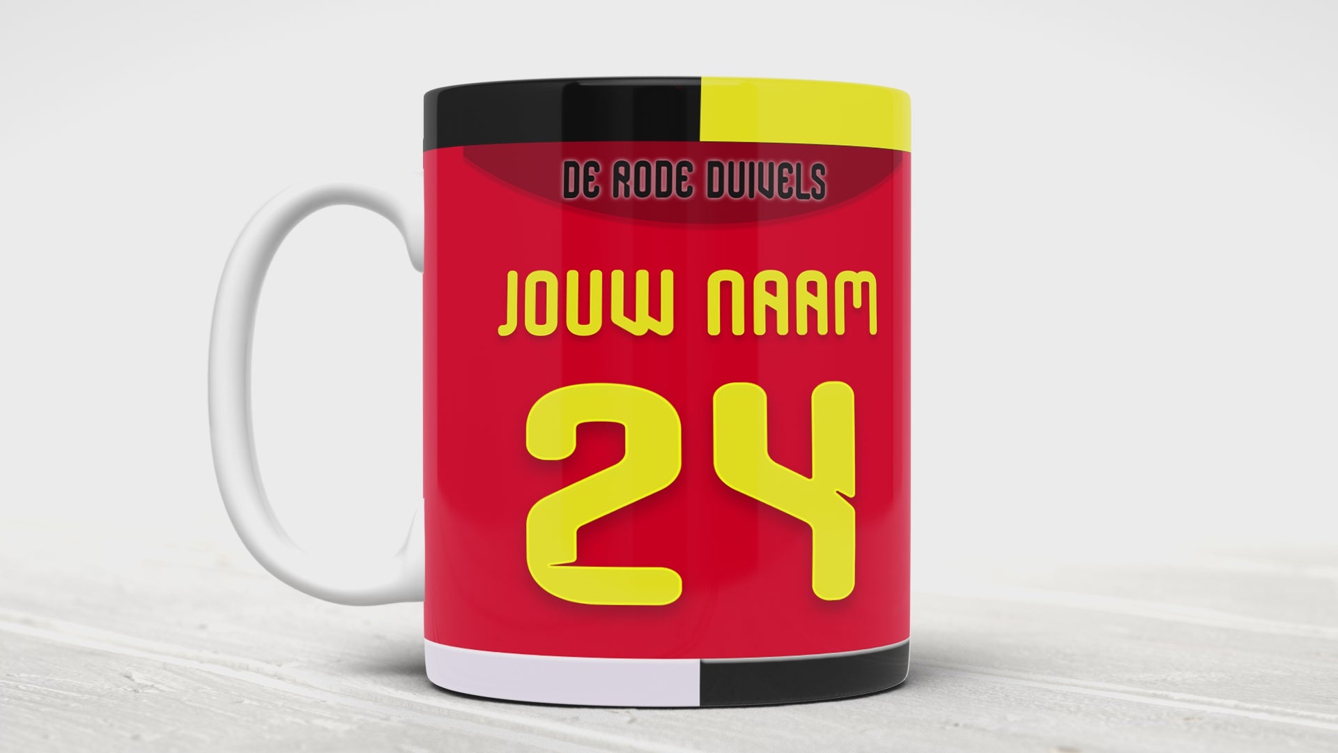 Belgisch Voetbal Elftal Voetbal Mok Met Eigen Naam Bestellen WK 2026