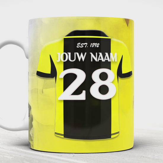 Vitesse Arnhem mok met personalisatie - Vitesse mok met naam - Voetbal fan cadeau