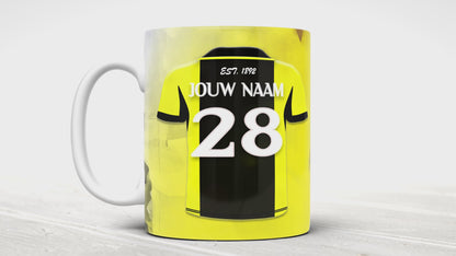 Vitesse Arnhem mok met personalisatie - Vitesse mok met naam - Voetbal fan cadeau
