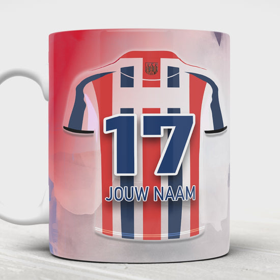 Willem 2 Tilburg voetbal mok met personalisatie - Willem II voetbal fan cadeau kopen