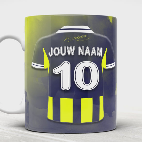 Fenerbahce voetbal mok met naam - Voetbal fan kado