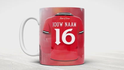 Manchester United voetbal mok met naam - Voetbal fan cadeau