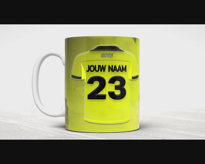 NAC Breda voetbal mok met naam - NAC Breda mok met personalisatie - Voetbal fan kado