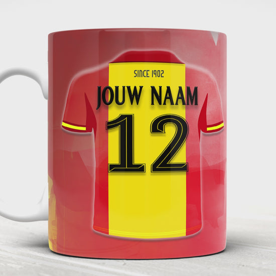 Go Ahead Eagles voetbal mok met naam - Voetbal mok met personalisatie - Voetbal fan kado