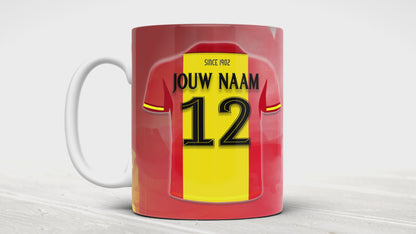 Go Ahead Eagles voetbal mok met naam - Voetbal mok met personalisatie - Voetbal fan kado