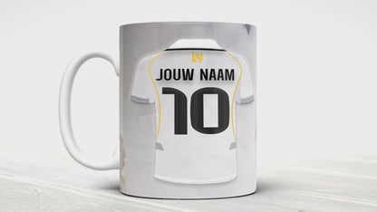 Real Madrid CF mok met personalisatie - Eigen naam en rugnummer - Voetbal fan kado 