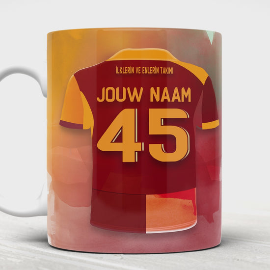 Galatasaray mok met naam - Gala mok met personalisatie - Voetbal fan cadeau