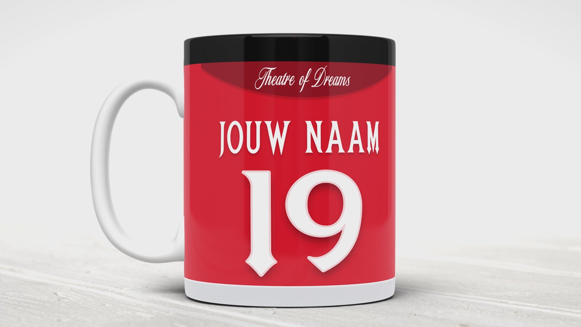 Manchester United Voetbal Mok Met Naam Personalisatie