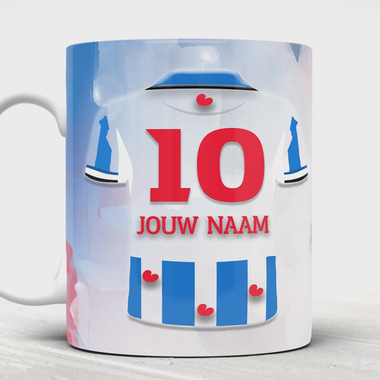 SC Heerenveen voetbal mok met naam - Voetbal mok met personalisatie - Voetbal fan cadeau