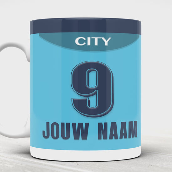 Man City Voetbal Mok Met Naam Verjaardag Cadeau