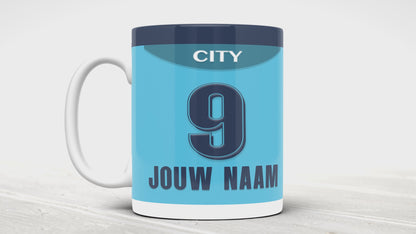 Man City Voetbal Mok Met Naam Verjaardag Cadeau