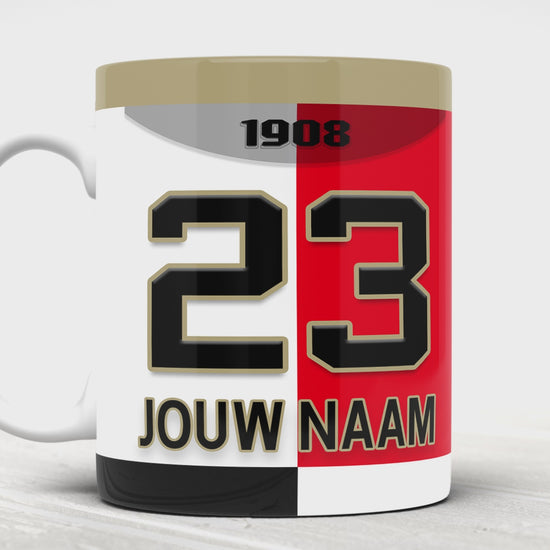 Feyenoord Voetbal Mok Gepersonaliseerd Voetbal Cadeau Fans