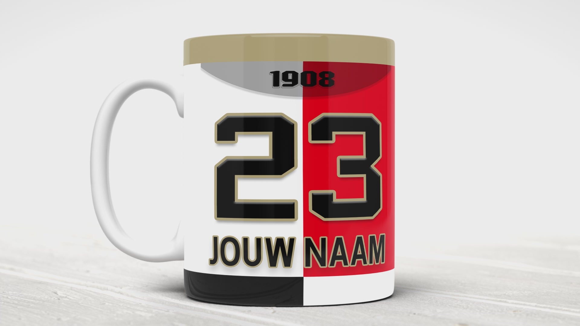 Feyenoord Voetbal Mok Gepersonaliseerd Voetbal Cadeau Fans