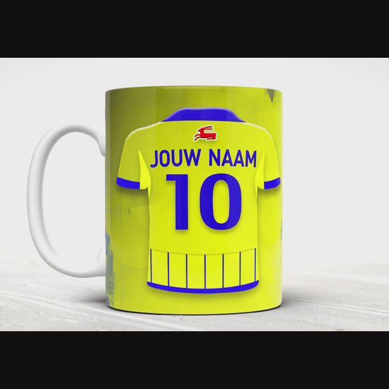 Cambuur Leeuwarden voetbal mok met naam - Cambuur Leeuwarden mok met personalisatie - Voetbal fan kado
