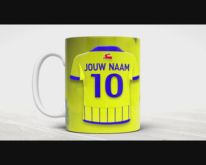 Cambuur Leeuwarden voetbal mok met naam - Cambuur Leeuwarden mok met personalisatie - Voetbal fan kado