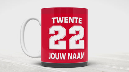 FC Twente Voetbal Mok Met Personalisatie Voetbal Cadeau
