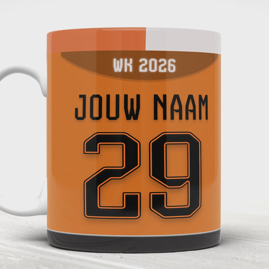 Nederlands Elftal Voetbal Mok Met Eigen Naam WK 2026 Cadeau