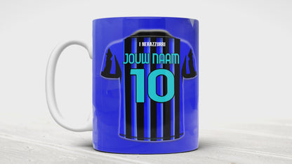 Inter Milan voetbal mok met naam - Inter Milan mok met personalisatie - Voetbal fan cadeau