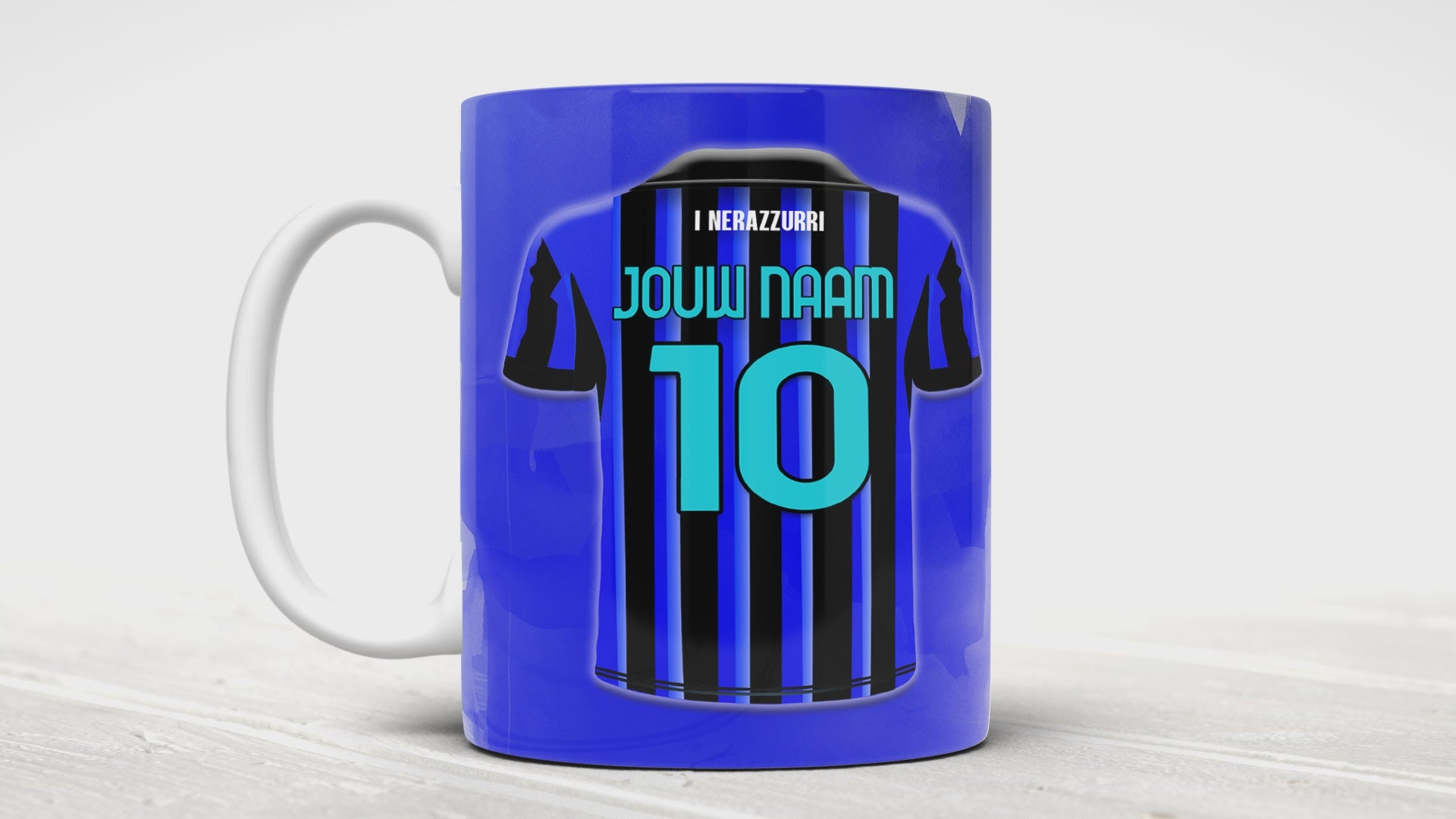 Inter Milan voetbal mok met naam - Inter Milan mok met personalisatie - Voetbal fan cadeau