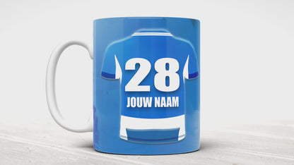 PEC Zwolle voetbal mok met naam - Voetbal mok met personalisatie - Voetbal fan cadeau