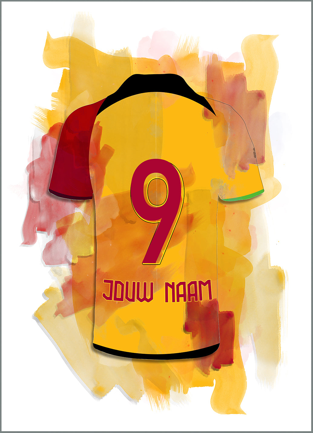 Galatasaray voetbalposter met eigen naam en rugnummer