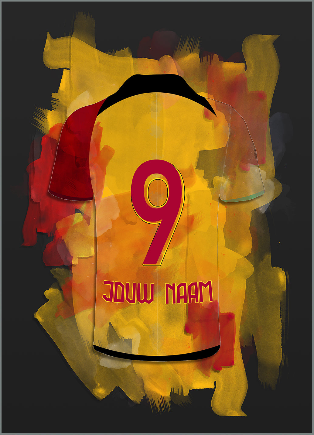 Galatasaray voetbalposter met eigen naam en rugnummer
